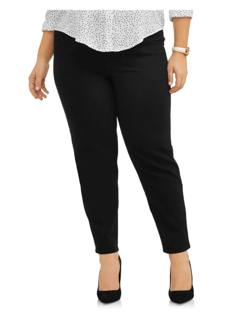 Just My Size Women’s Plus Black Pocket Pants Size 0X (14W) NEW